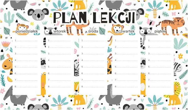 Magnetisk lektionsplan för barnens zoo-äventyr 30x17,5 cm