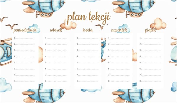 Magnetisk lektionsplan Sky Flights 45x26CM
