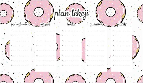 Magnetisk lektionsplan Rosa munkar 45x26CM