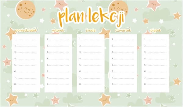 Magnetisk lektionsplan Glad stjärnhimmel 45x26CM