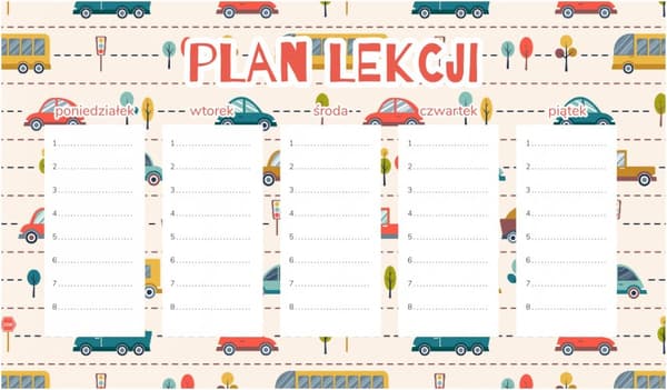 Magnetisk lektionsplan för barn Trafik 45x26CM