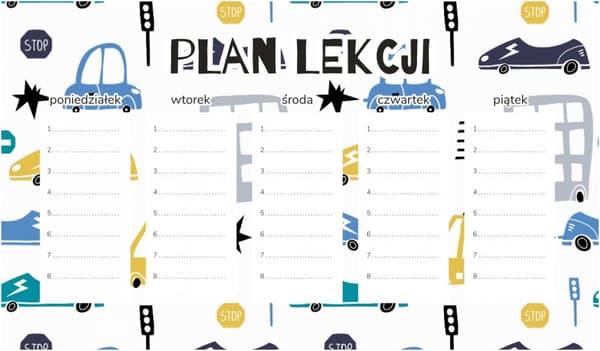 Magnetisk lektionsplanering Bilar 45x26CM