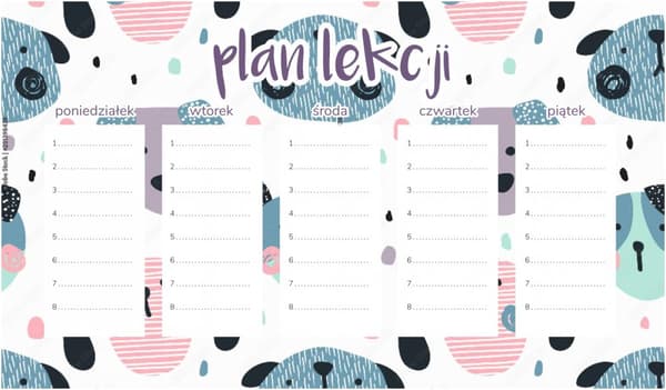 Magnetisk lektionsplan för barn pastellfärgade hundar 45x26CM