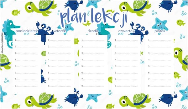 Magnetisk lektionsplan för barn med havsdjur 45x26CM