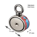 Miniatyrbillede 3 af 4: Neodymium Magnet Krog, 500KG Samlet Styrke, Dobbelt Sidede, D75mm 250KG 2 sider, Magnetisk trækkraft