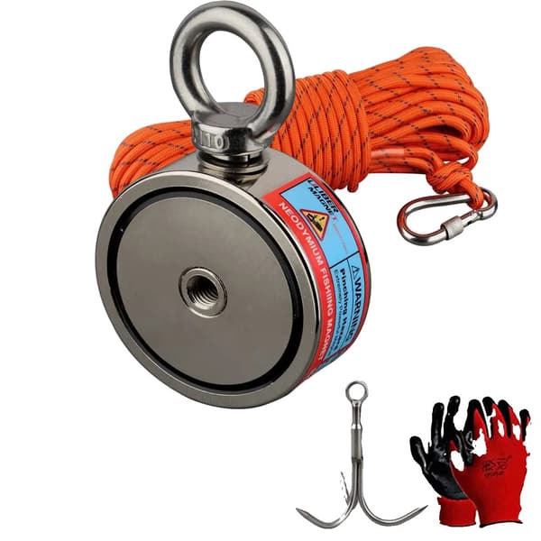 Neodymium Magnet Krog, 500KG Samlet Styrke, Dobbelt Sidede, D75mm 250KG 2 sider, Magnetisk trækkraft