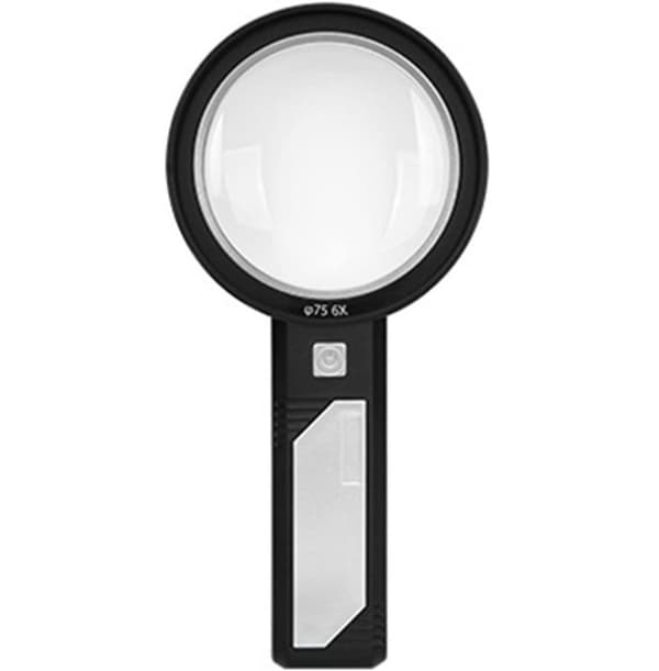 INF Suurennuslasi 6X/9X/15X LED-lampulla Musta