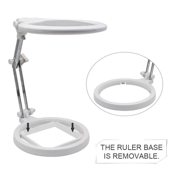 Hopfällbart stort förstoringsglas med LED lampa 2,5 x 130mm