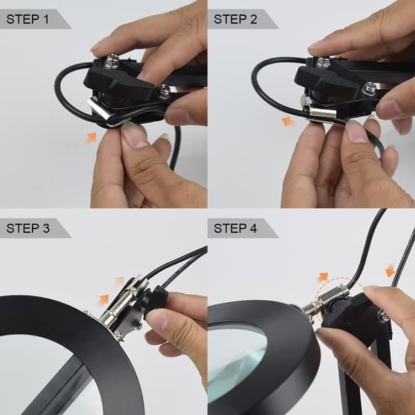 Flexibelt skrivbord Stort 33cm+33cm 5X USB LED-förstoringsglas 3 färger Upplyst förstoringslampa Lupp