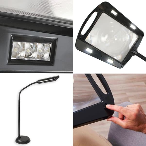 FISHTEC handsfree stativförstoringsglas - 5x zoom - 12 LED - Flexibelt huvud