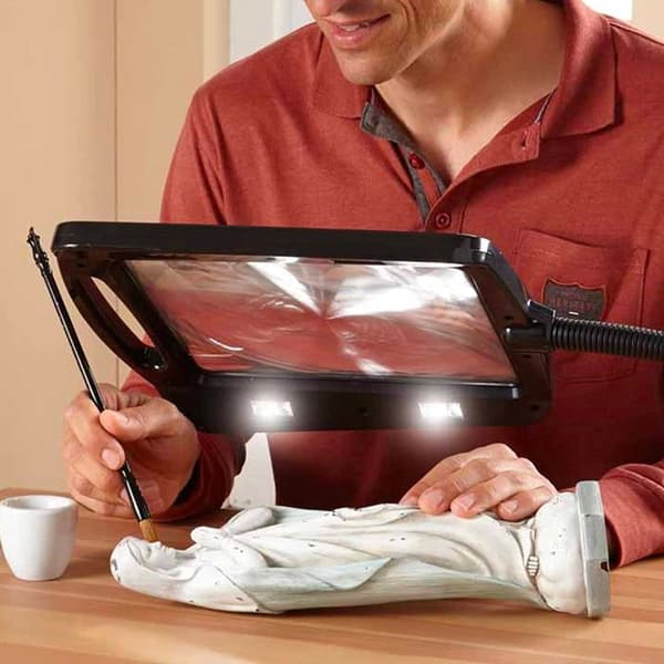 FISHTEC handsfree stativförstoringsglas - 5x zoom - 12 LED - Flexibelt huvud