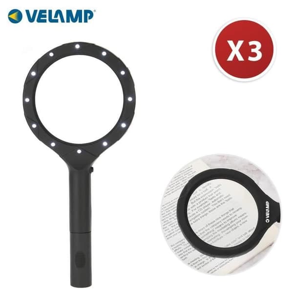 LED-förstoringsglas x3 - 15 lumen - MAXICRAFT