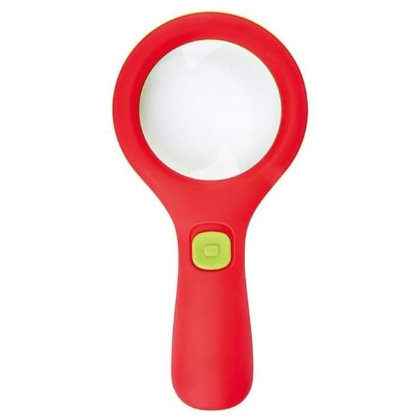 Moses Scribbler Förstoringsglas med Ljus 18 cm - Grön/Röd - För barn från 6 år och uppåt