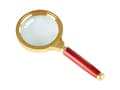 Miniatyrbilde 3 av 3: Klassisk hantering lupa 80mm guldglas elegant