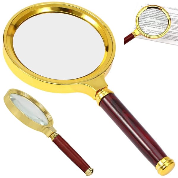 Klassisk hantering lupa 80mm guldglas elegant