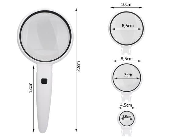 Förstoringsglas med 2x led-belysning