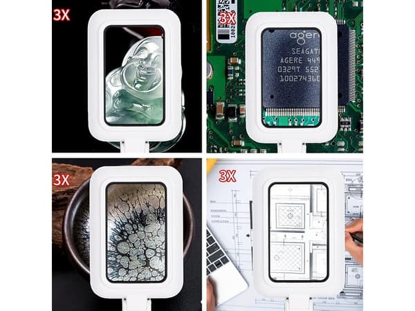 Förstoringsglas - 3x Förstoring & LED-lampa
