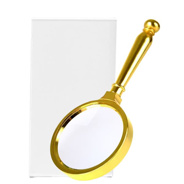 INF Guldpläterat runt handtag förstoringsglas 11 cm