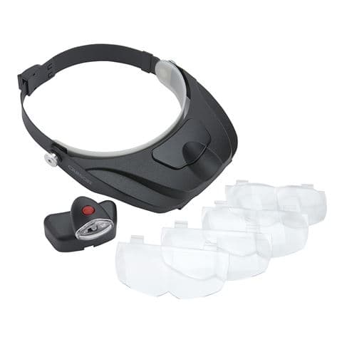 Carson Head magnifier PRO Series MagniVisor Deluxe with LED and 4 lenses