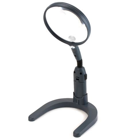 Carson Flexible Stand Magnifier with LED 2x110mm Harmaa, Läpinäkyvä