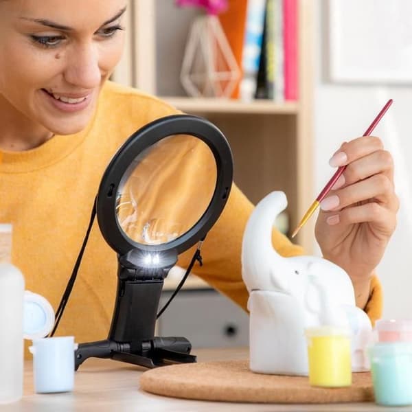 Förstoringsglas med LED - Handsfree - Arbetsbelysning - ny - Vit - GENERISK