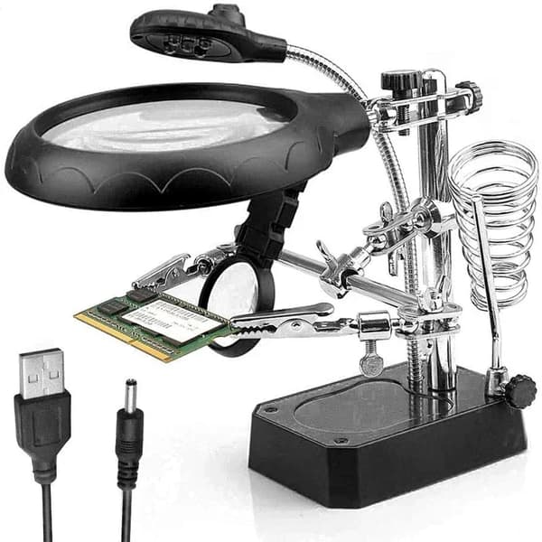 Hitsaus suurennuslasi, 5 LED-valoa, 3 suurennuslaseja,B
