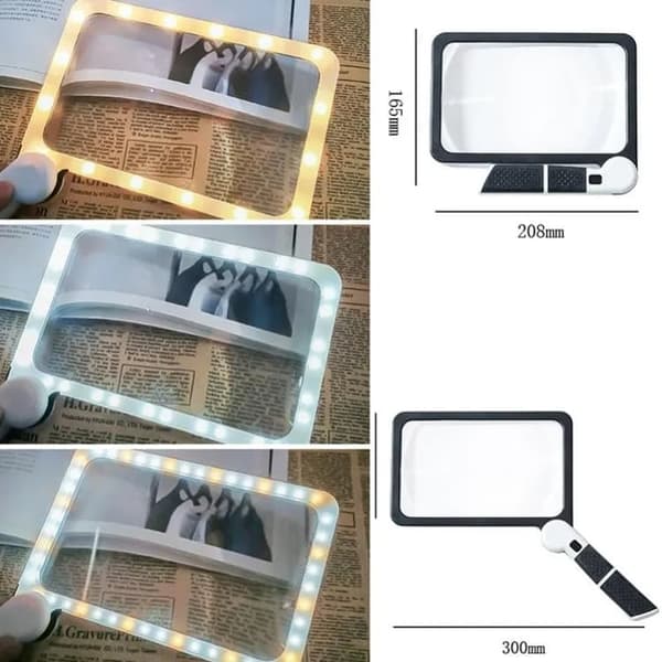 5X förstoringsglas med 48 LED-ljus för läsning - 3 lägen