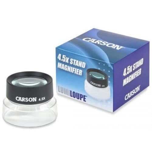 Carson LL-55 monteringsförstoringsglas 4,5x - 75mm glas/akrylsvart/transparent