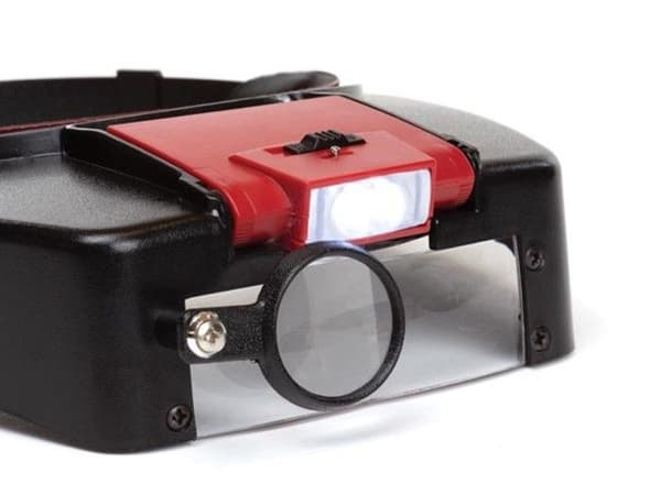 Luppa med pannband - Velleman - Förstoring 1.8x/2.3x/3.3x - LED-belysning - Justerbart pannband