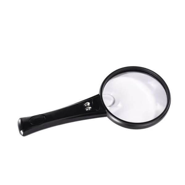 Hama Basic 90 LED-förstoringsglas - Diameter 9 cm - Svart - 2 lysdioder Svart