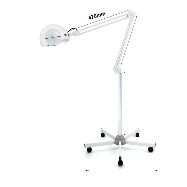 LED Forstørrelseslampe, 5x Forstørrelse, Justerbar Arm,HVID, 5X