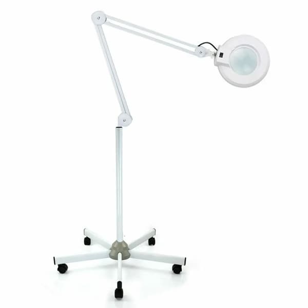 Forstørrelseslampe med justerbar stander, 5X forstørrelse, energieffektive 22W pærer,22W22W, Kold Hvid, HVID