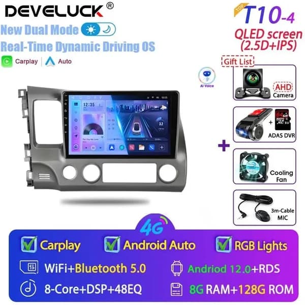 Bilradio, Multimedie Videoafspiller, Navigation GPS, SSR T10-4 DVR, Dual Core