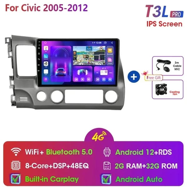 Bilradio, Multimedie Videoafspiller, Navigation GPS, T3Pro, Dual Core
