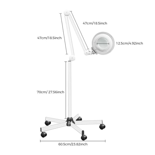 Infrarød lys terapi lampe, justerbare 360° fleksible arme, 5X forstørrelsesglas