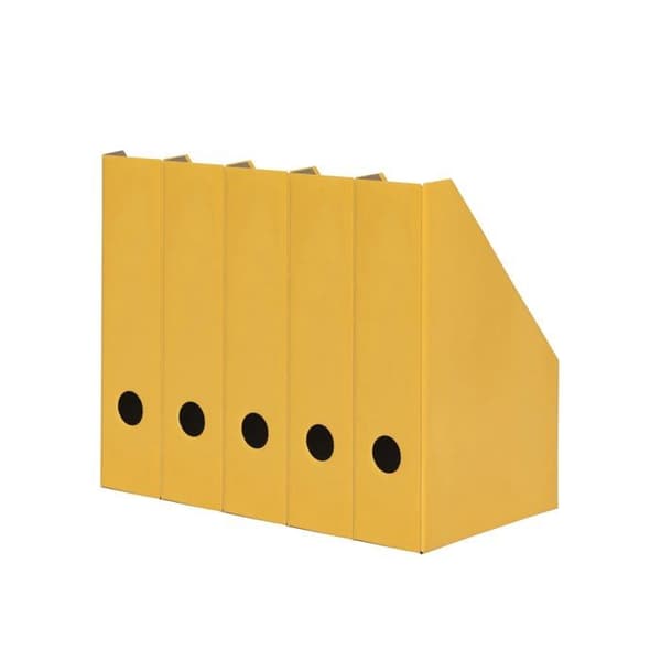 LandrÉ - 400170045 - Landre Set med 5 magasinshållare i massiv kartong Gul Bredd 7 cm A4-format
