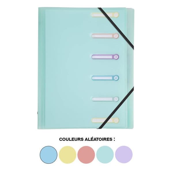 Sorterare - Exacompta - Chromaline Pastell - 6 fack - A4 - 3 flikar