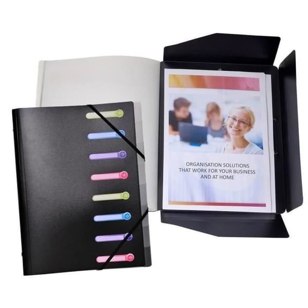 EXACOMPTA Folder 3 polypropenflikar 8 fack Svart