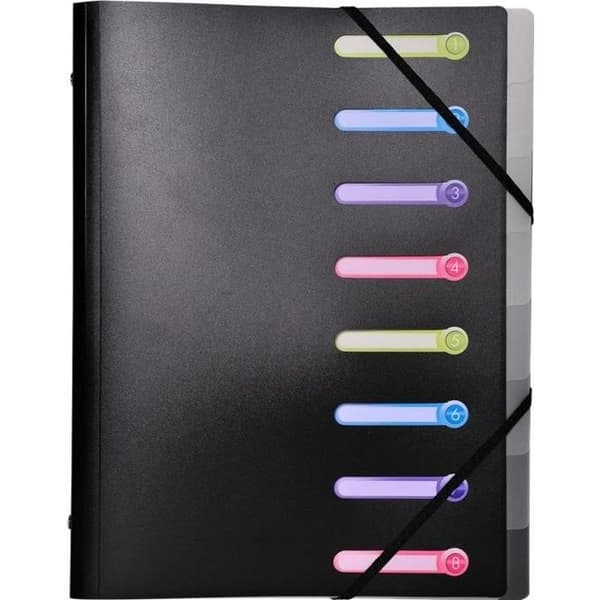 EXACOMPTA Folder 3 polypropenflikar 8 fack Svart