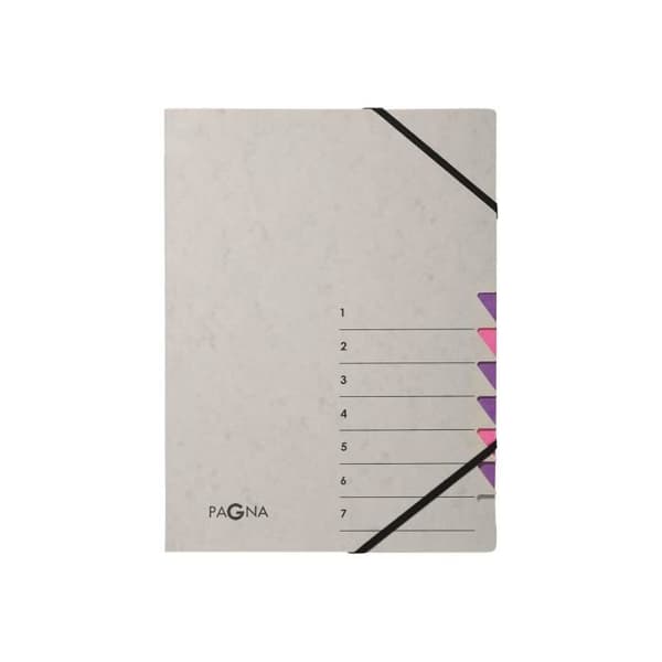 Pagna Easy Grey Sorter 7 fack 7 positioner A4 med lila flikar