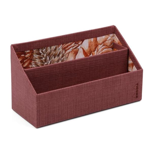 Postkorg i konstläder med Amarantemönster Rhodia Botanique