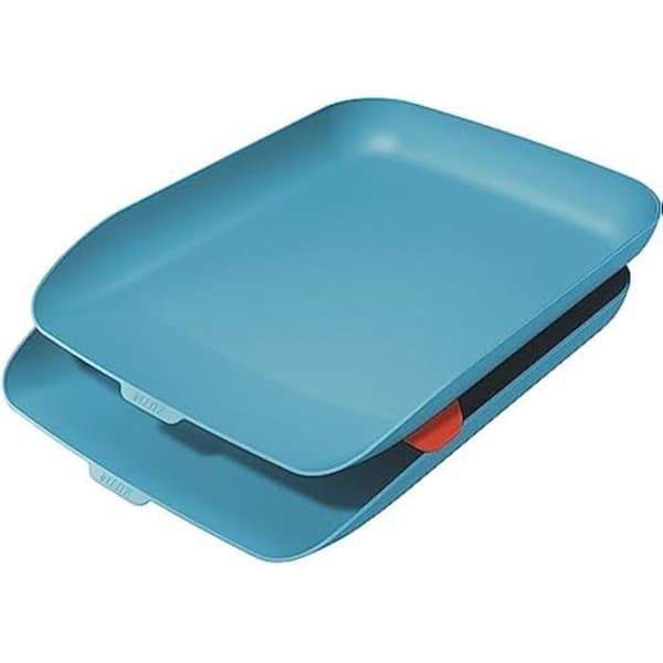 A4 Postkorg - LEITZ - Mysigt - Set med 2 - Blå - Ergonomisk - Stapelbar