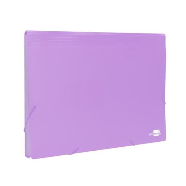 Trieur liderpapel polypro a4 210x297mm 700 mikron 13 fackor med elastisk stängning färg lavendel ogenomskinlig