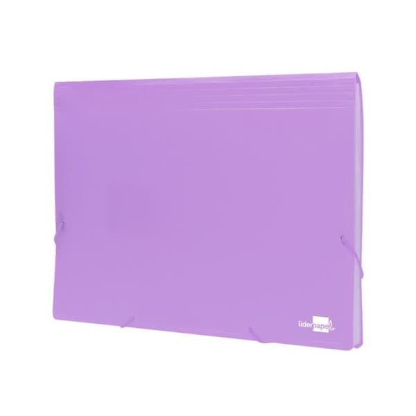 Trieur liderpapel polypro a4 210x297mm 700 mikron 13 fackor med elastisk stängning färg lavendel ogenomskinlig