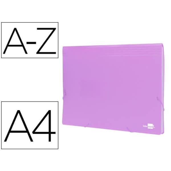 Trieur liderpapel polypro a4 210x297mm 700 mikron 13 fackor med elastisk stängning färg lavendel ogenomskinlig