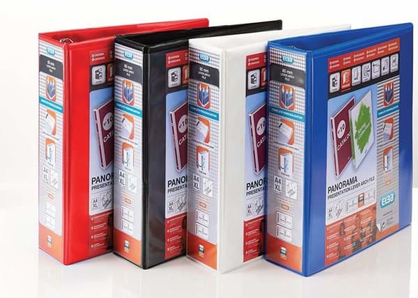 Emgee - 817642 - Ref 560353 Spakpärm Transparenta fickor 2 ringar Rygg 70 mm Svart A4 Paket med 5 (UK Import)