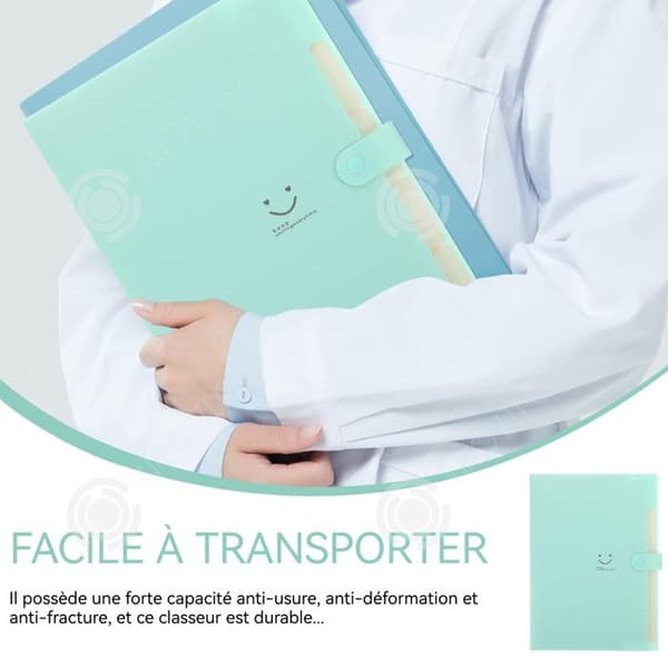 INN Dokumentsorterare 24x32,5cm dragspelsrep spänne mapp stor kapacitet information förvaringsväska A4 folder ver