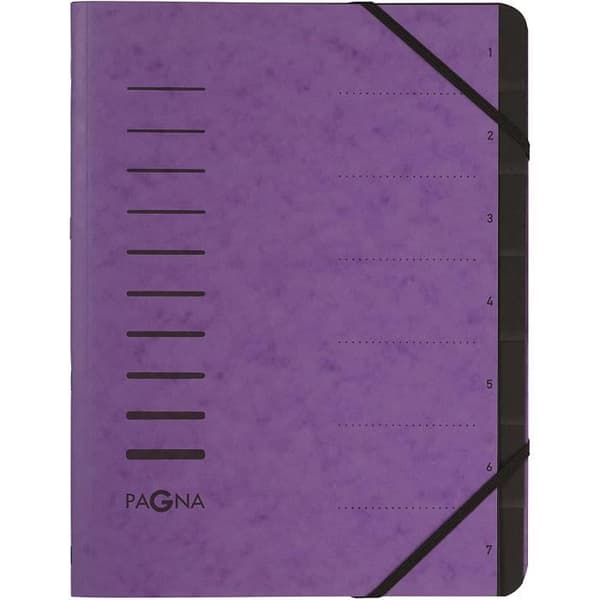 Trieur - PAGNA - Sorteringsfil - 7 fack - Aubergine - Mått 245x320 mm