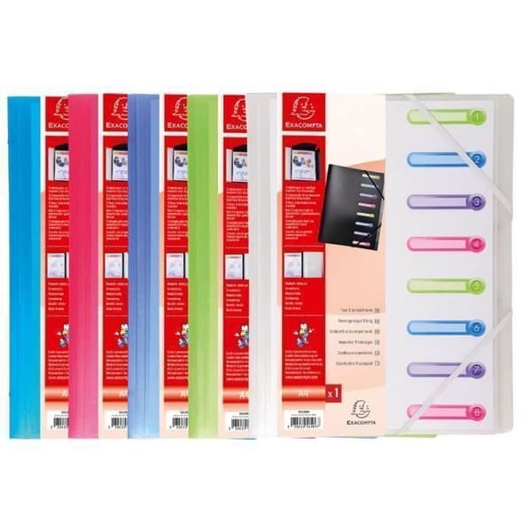 EXACOMPTA-mapp 3 polypropenflikar 8 kromalinfack