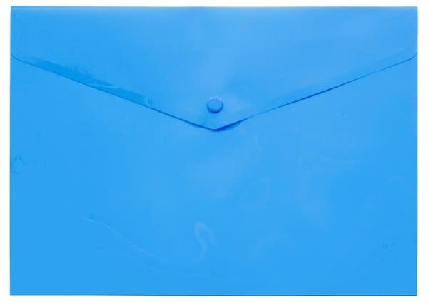 Eco-eco - eco075BLUE - Set med 5 genomskinliga plastpåsar med tryckknapp 50 % återvunnen blå